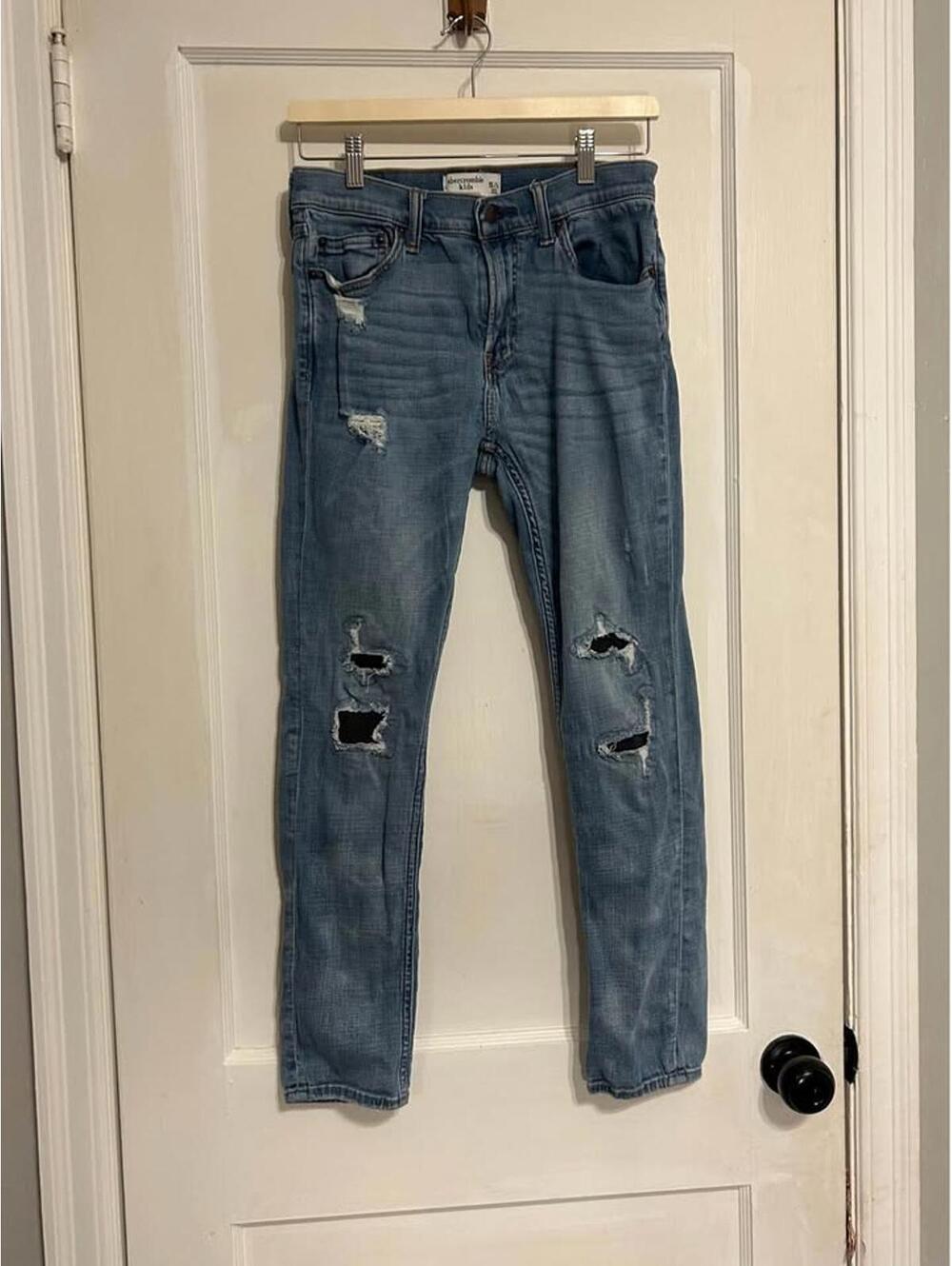 Boys Abercrombie Super Skinny distressed Jeans Size 15/16